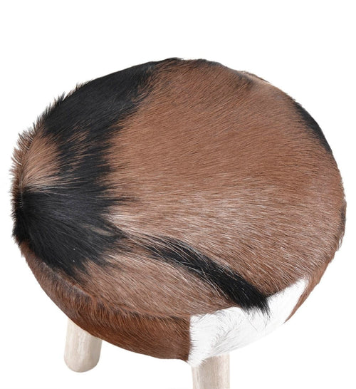 Pouf in pelle Goat Marrone (1)