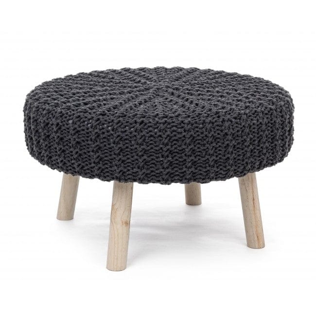 Bizzotto Pouf in tessuto Braid Grigio