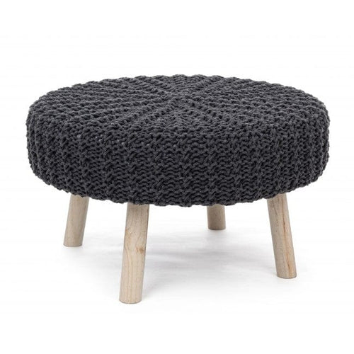 Bizzotto Pouf in tessuto Braid Grigio