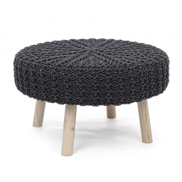 Bizzotto Pouf in tessuto Braid Grigio