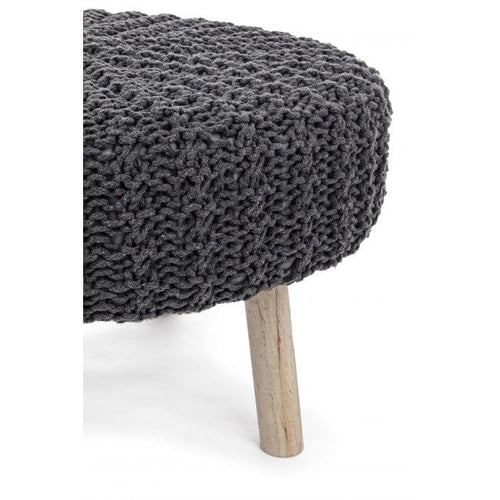 Bizzotto Pouf in tessuto Braid Grigio