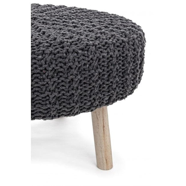 Bizzotto Pouf in tessuto Braid Grigio