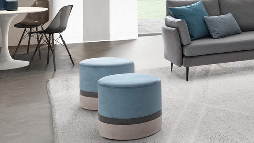 Pouf in tessuto Cubin Blu