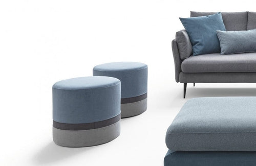 Pouf in tessuto Cubin Blu (1)