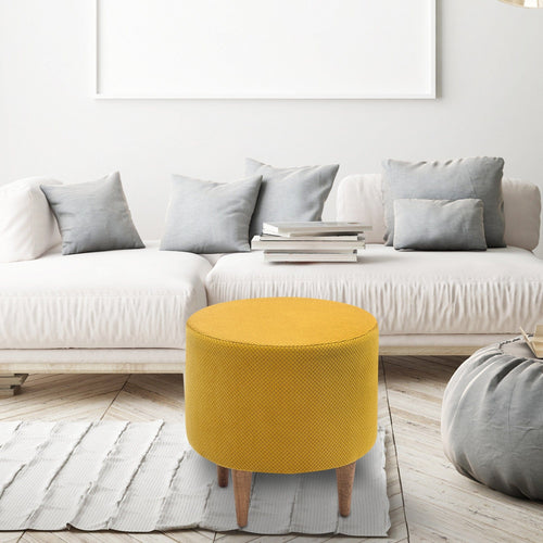 Pouf in tessuto Filbert Giallo (1)