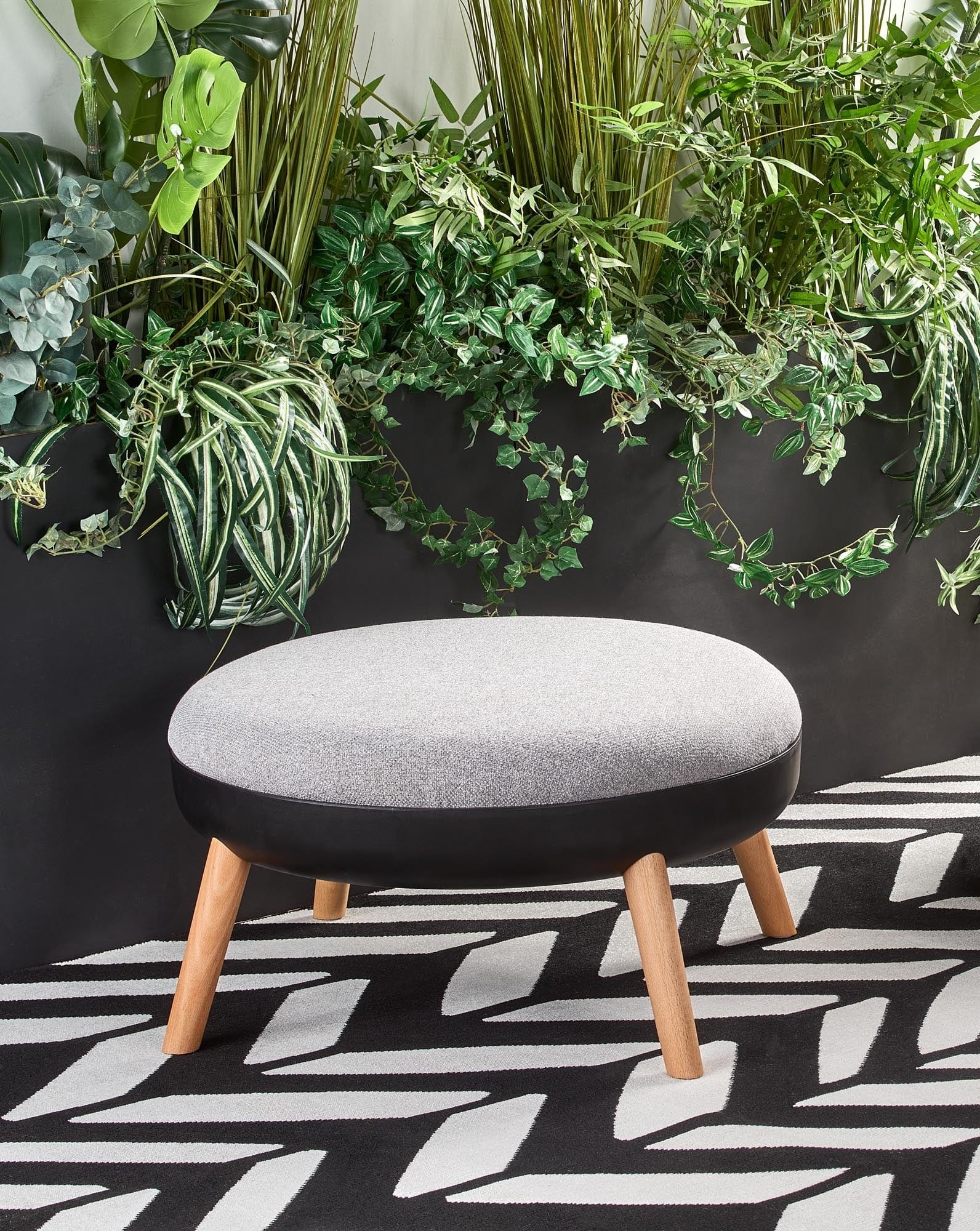 Halmar Pouf in tessuto Seamus Grigio