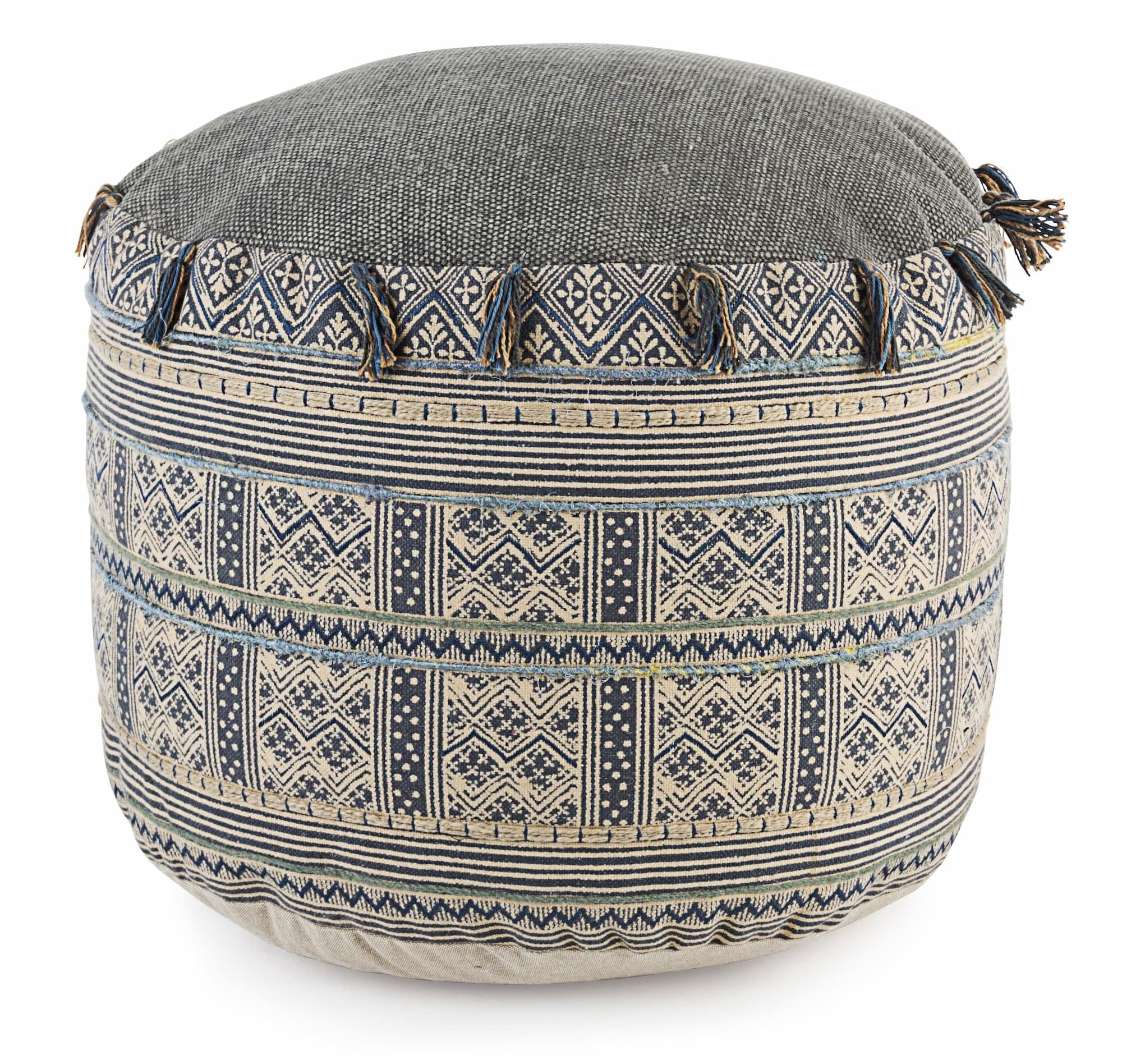 Bizzotto Pouf in tessuto Tilak Snorkel Grigio