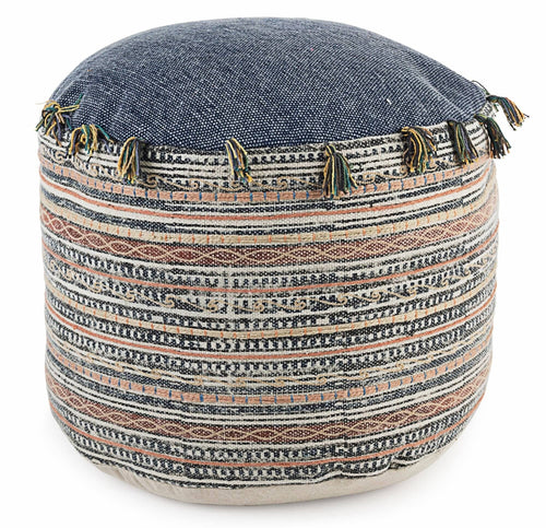 Bizzotto Pouf in tessuto Tilak Sunburn Blu