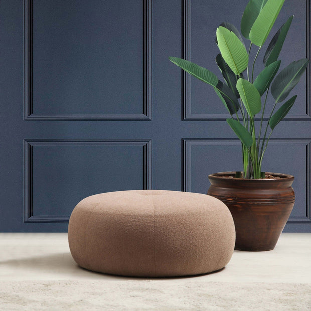 Pouf in tessuto Tina Cappuccino (1)