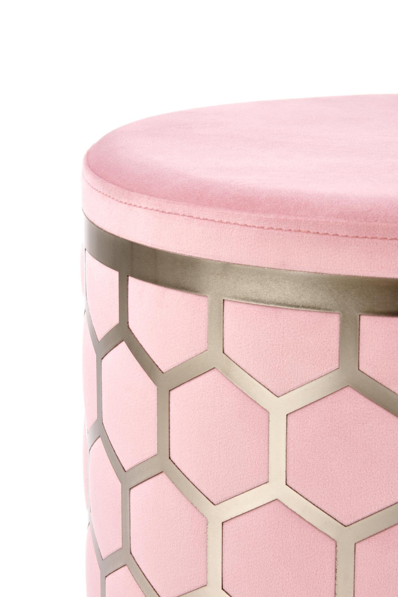 Halmar Pouf in velluto Aquarius Rosa