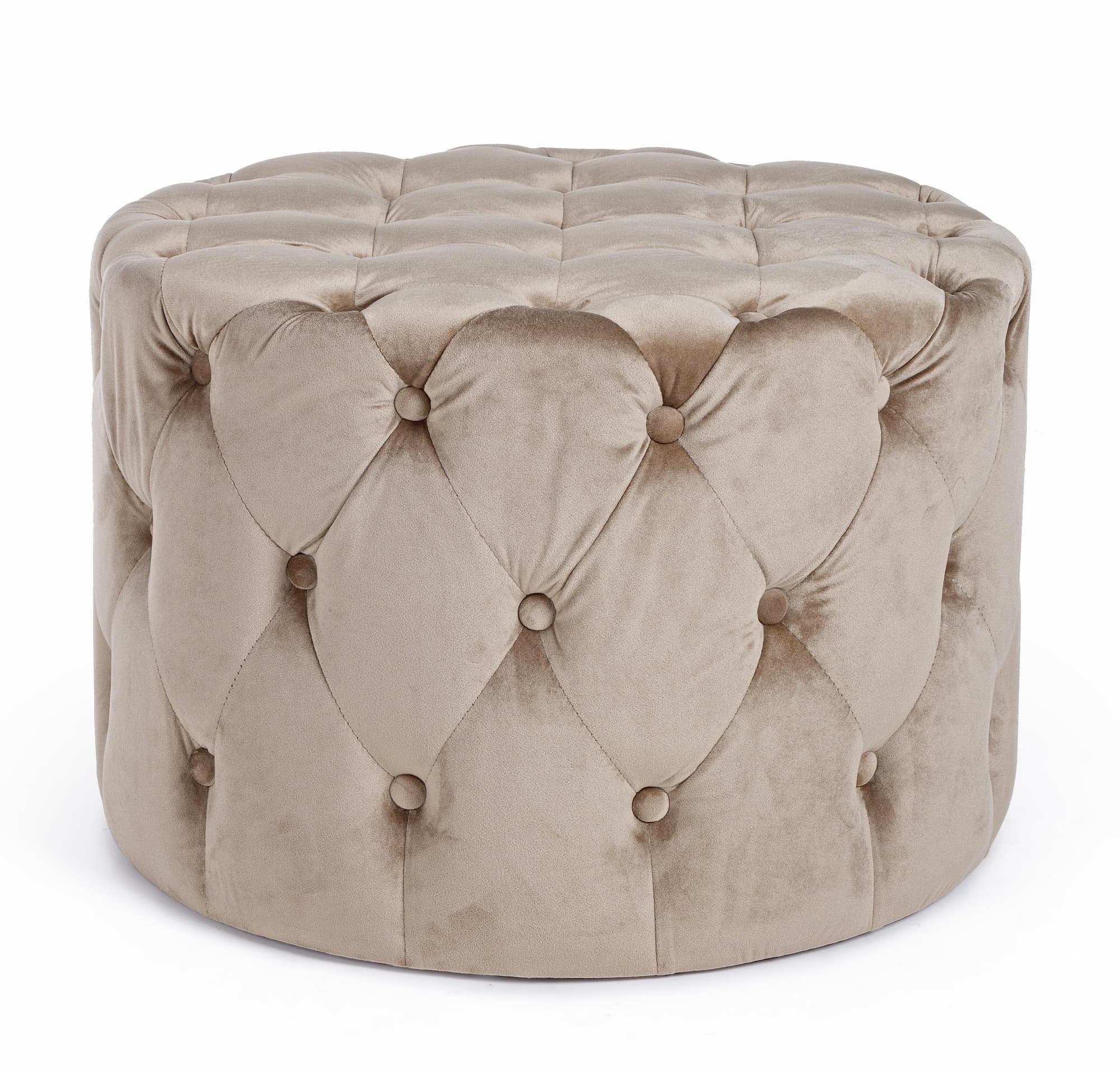 Bizzotto Pouf in velluto Lorella Beige