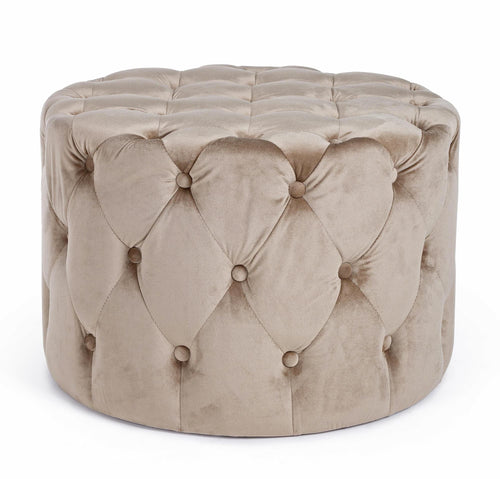 Bizzotto Pouf in velluto Lorella Beige