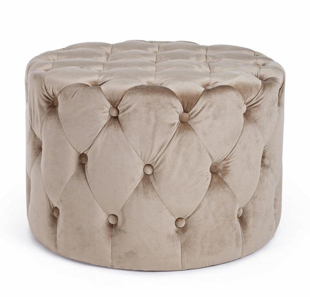 Bizzotto Pouf in velluto Lorella Beige