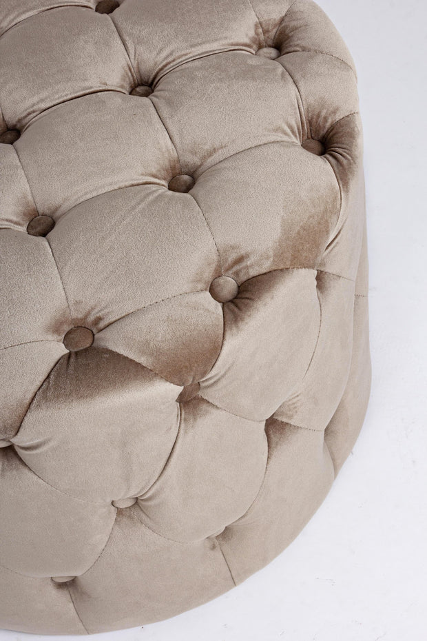 Bizzotto Pouf in velluto Lorella Beige