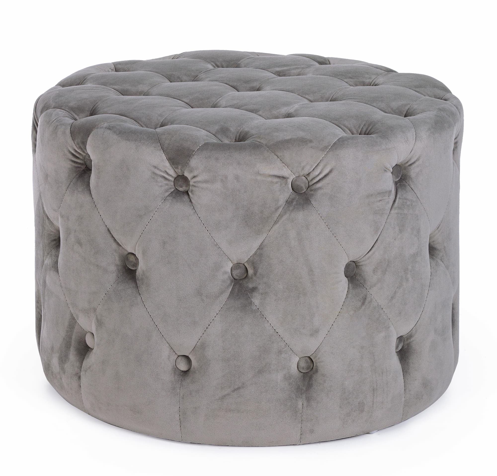 Bizzotto Pouf in velluto Lorella Grigio