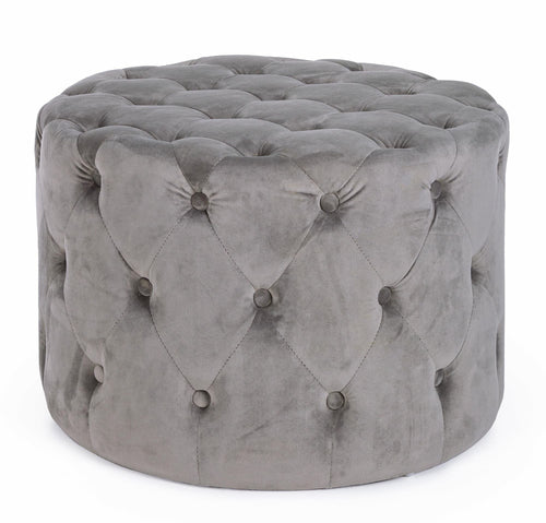 Bizzotto Pouf in velluto Lorella Grigio