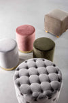 Bizzotto Pouf in velluto Lorella Grigio