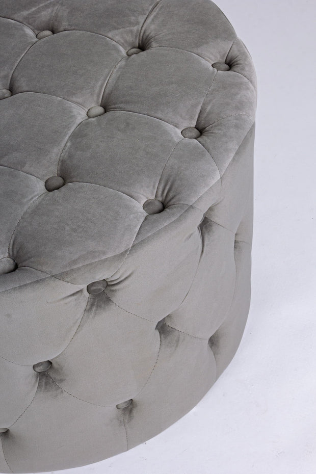 Bizzotto Pouf in velluto Lorella Grigio