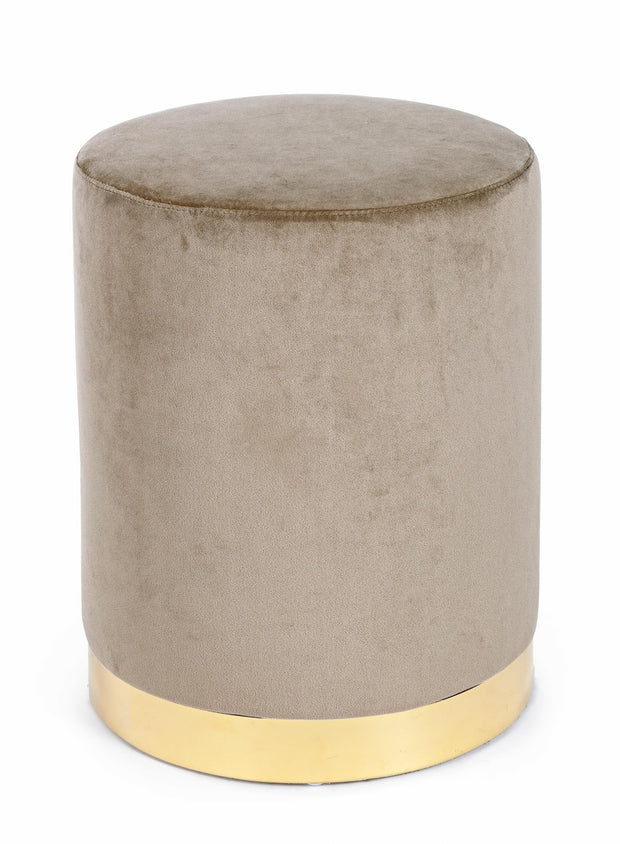 Bizzotto Pouf in velluto Lucilla Beige