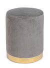 Bizzotto Pouf in velluto Lucilla Grigio