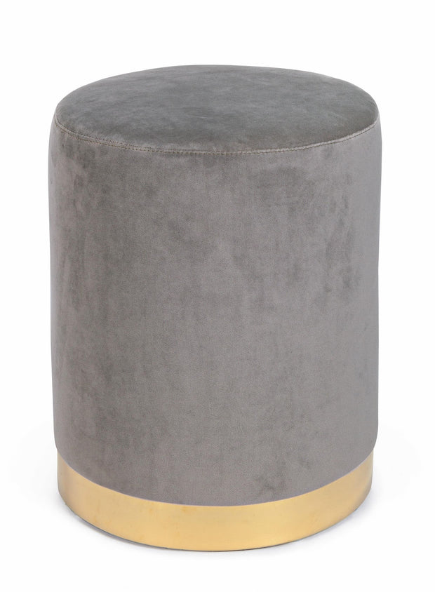 Bizzotto Pouf in velluto Lucilla Grigio