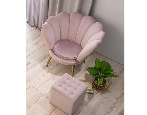 Signal Pouf in velluto Lumia Rosa