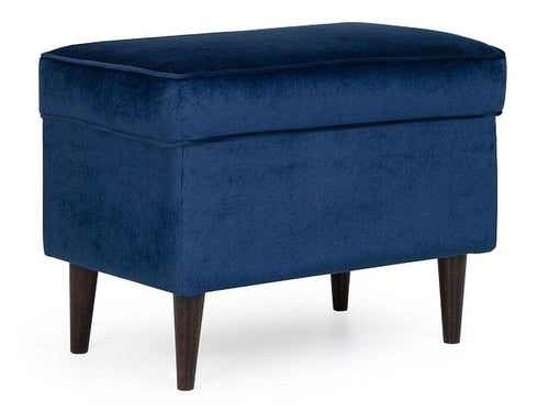 Signal Pouf in velluto Roen Blu