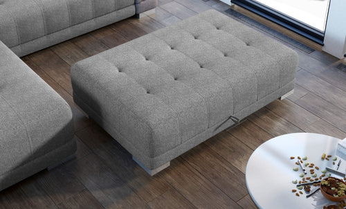 Pouf ottomano con contenitore Campis Grigio