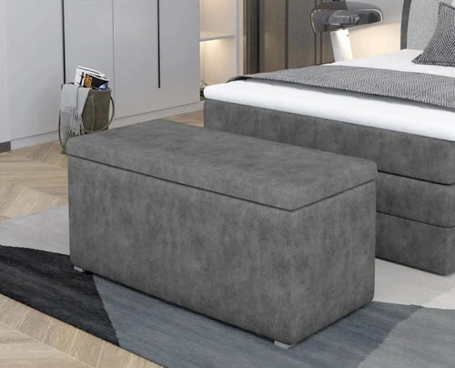 Pouf ottomano con contenitore Ricci Grigio