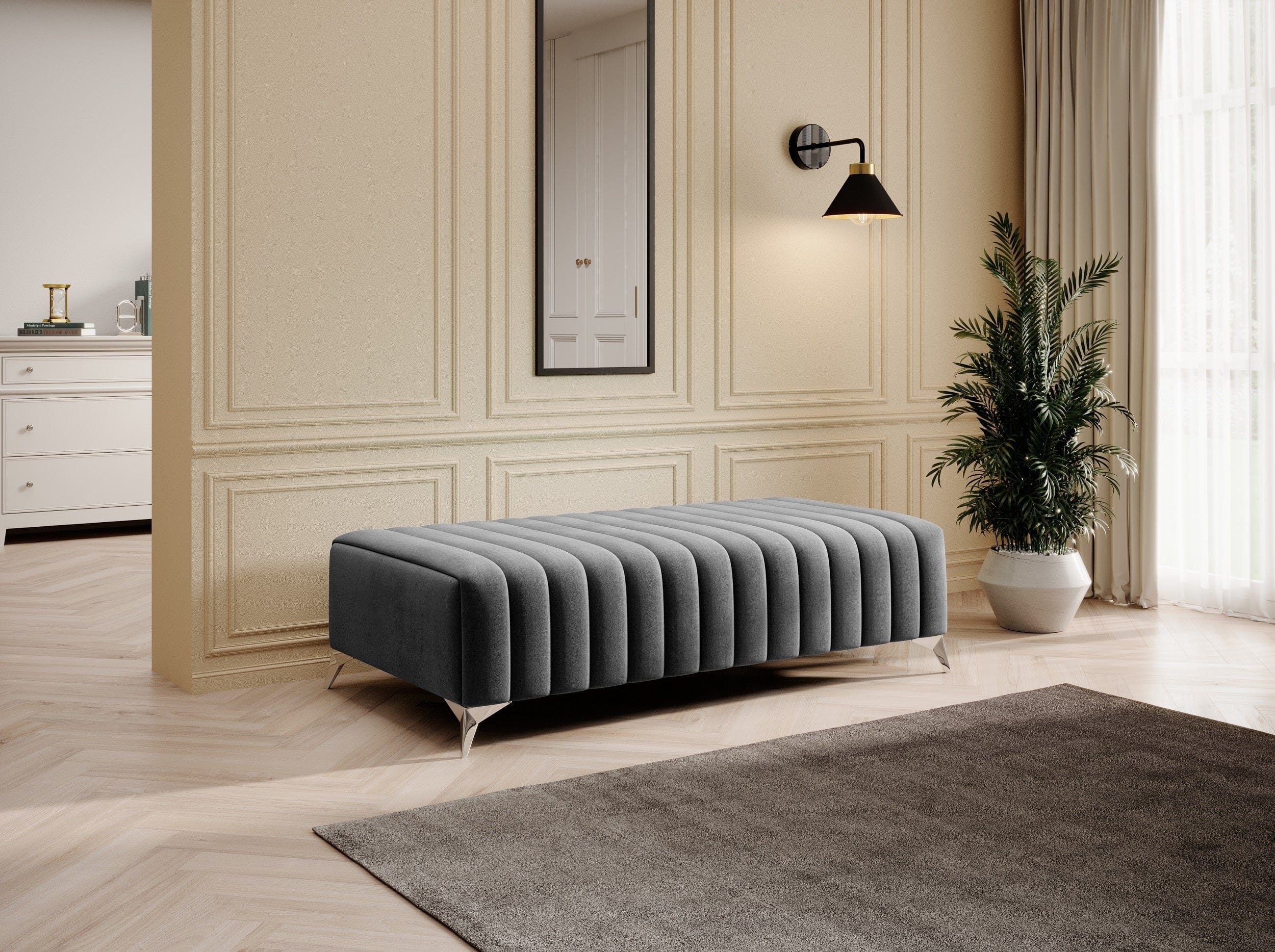 Pouf ottomano in tessuto Laurette (3)