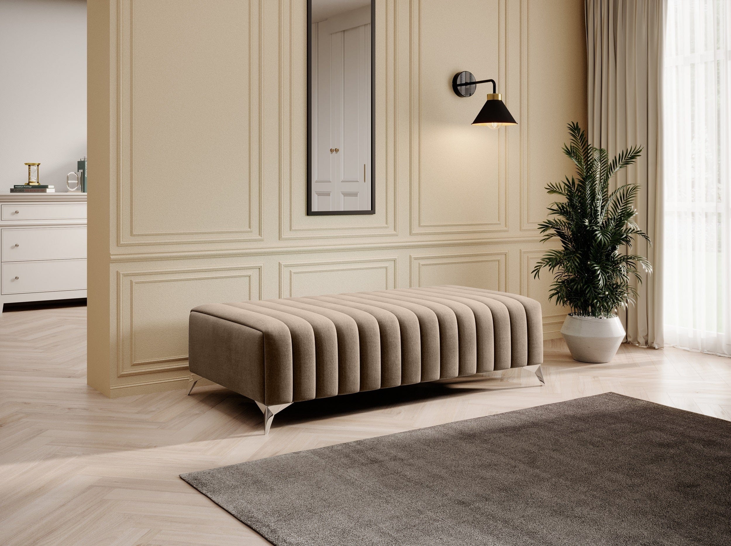Pouf ottomano in tessuto Laurette (4) & ELTMPL-POUF-LAURENCE