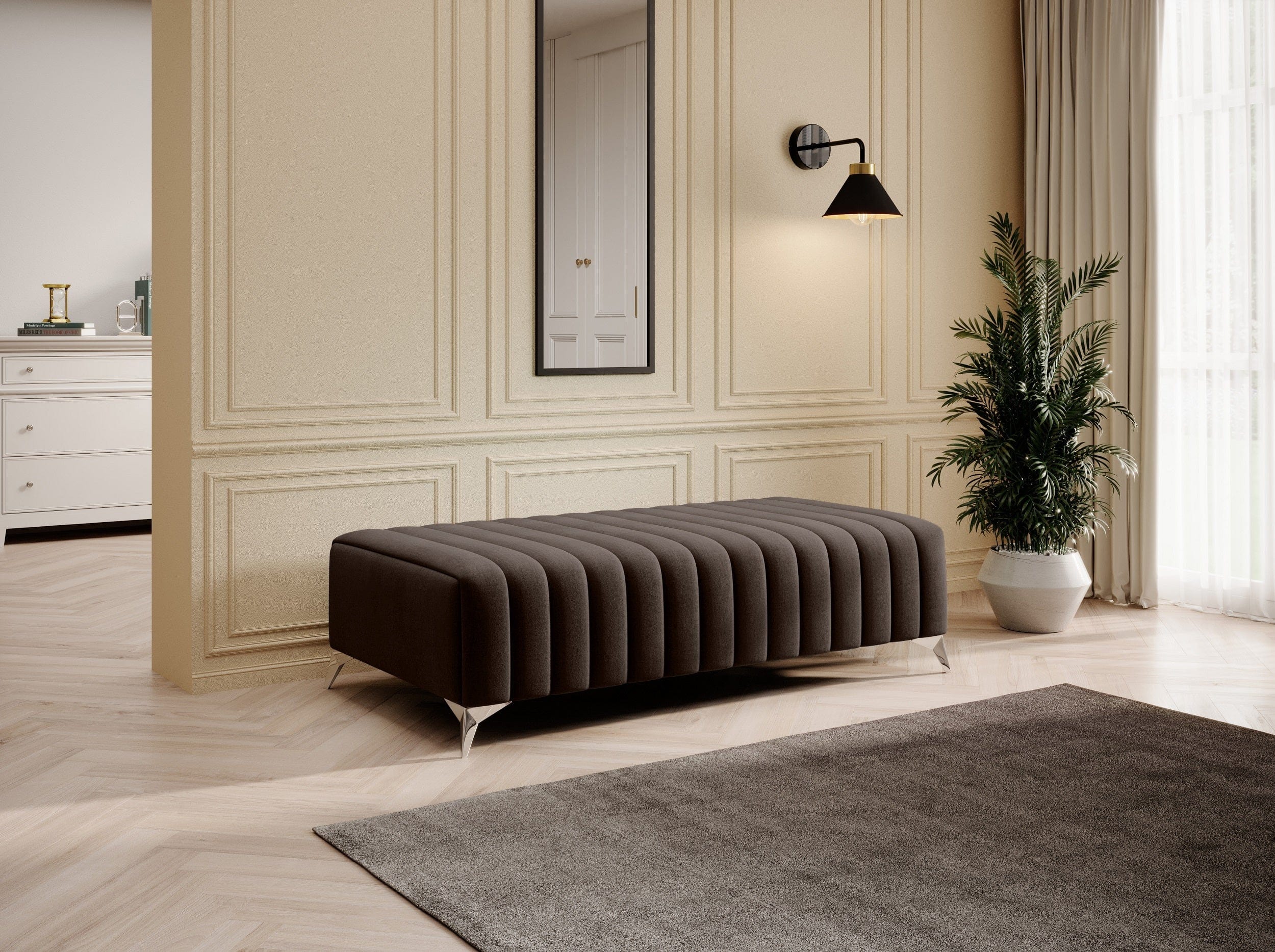 Pouf ottomano in tessuto Laurette (5) & ELTMPL-POUF-LAURENCE