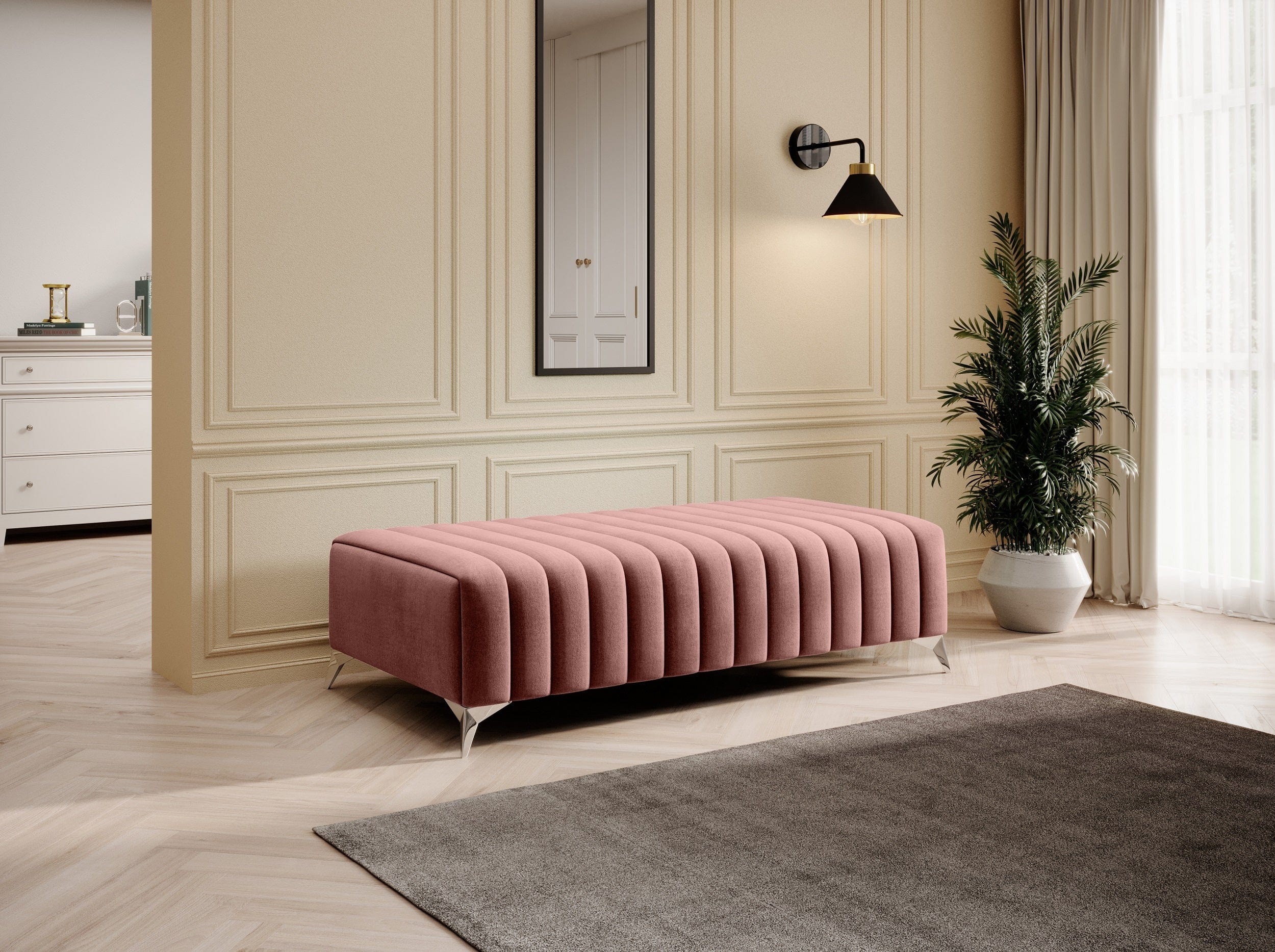 Pouf ottomano in tessuto Laurette (6) & ELTMPL-POUF-LAURENCE
