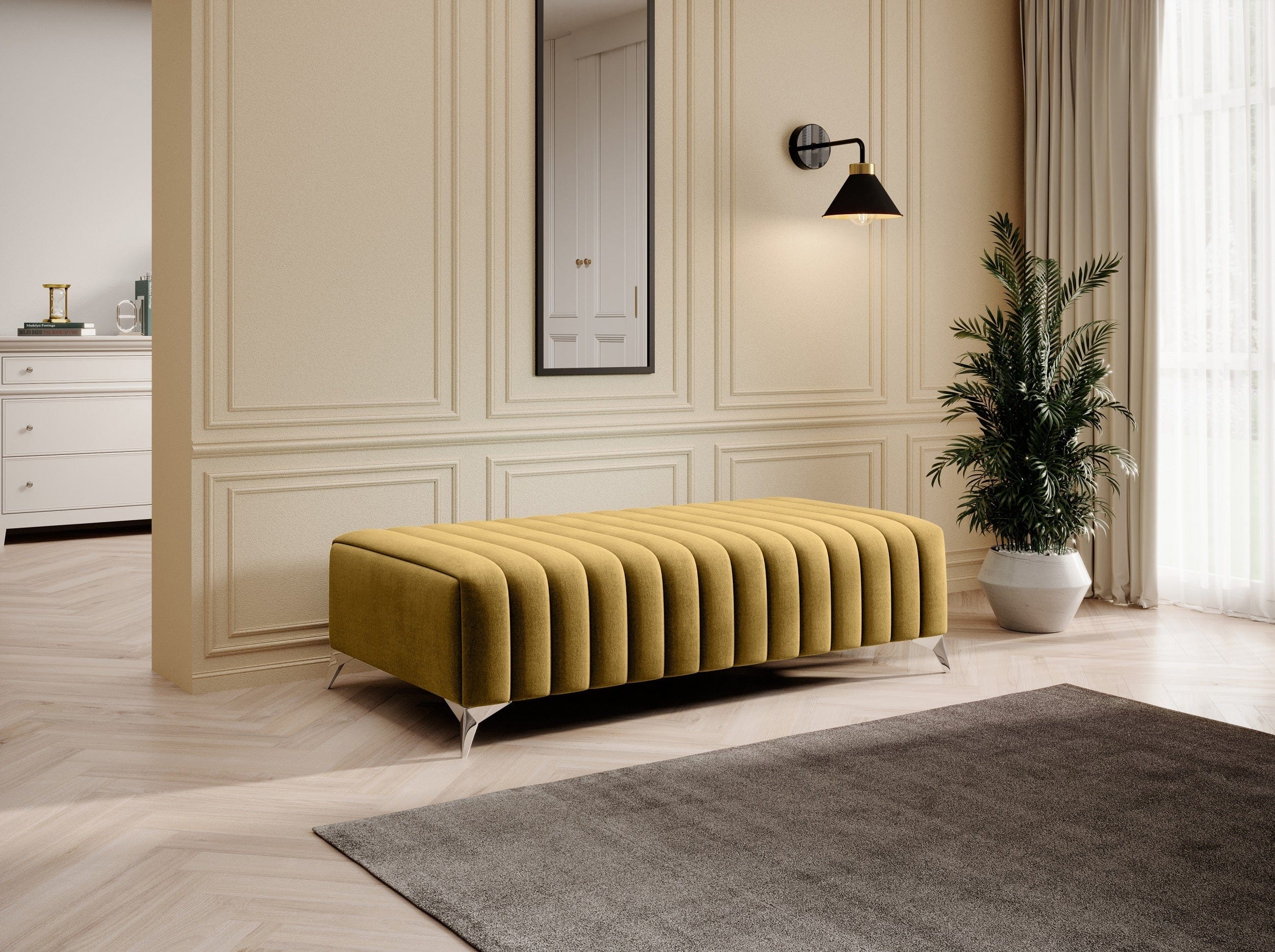 Pouf ottomano in tessuto Laurette (10) & ELTMPL-POUF-LAURENCE