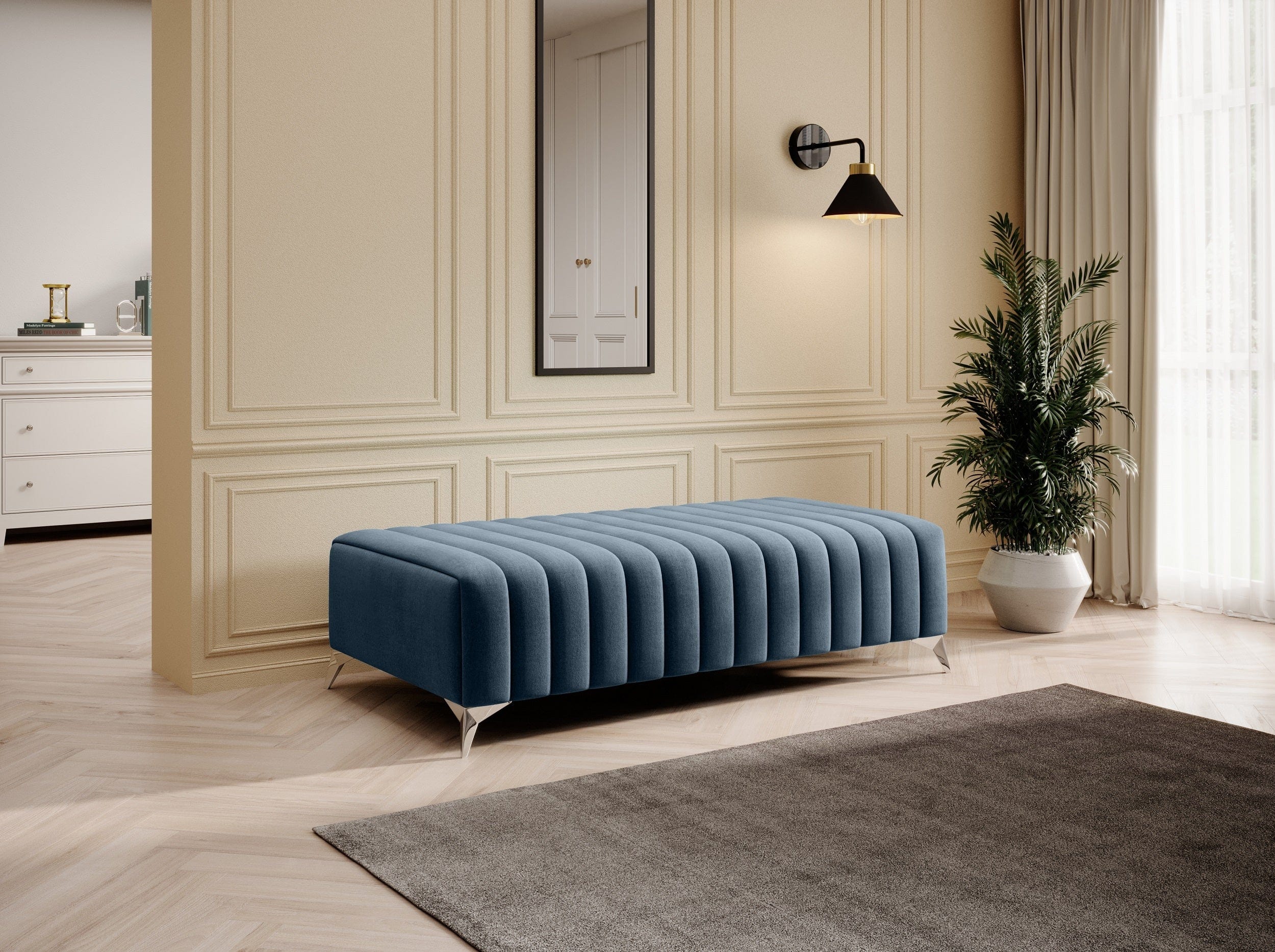 Pouf ottomano in tessuto Laurette (11) & ELTMPL-POUF-LAURENCE