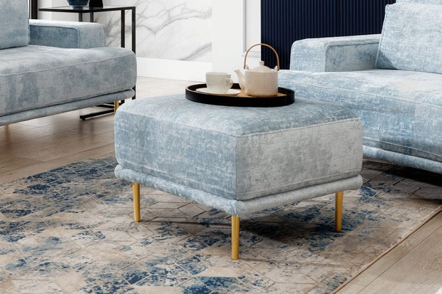 Pouf ottomano in tessuto Nicole Blu (1)