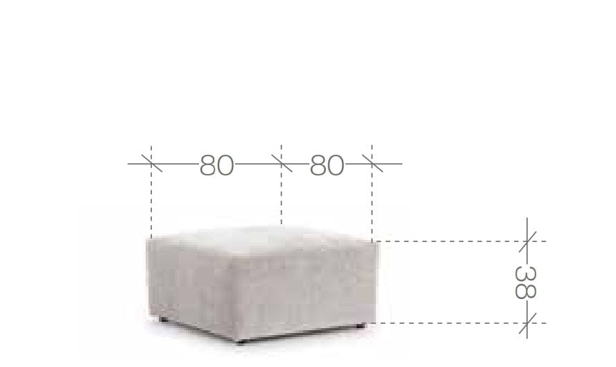 Pouf ottomano in tessuto Zeustron Grigio (2)