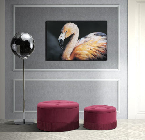 Puff/Contenitore Lines New Coppia Bordeaux cm Ø 71x41-55x33