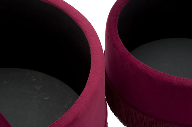 Puff/Contenitore Lines New Coppia Bordeaux cm Ø 71x41-55x33 (8)