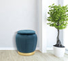 Puff/Contenitore Paris Ottanio/Gold cm Ø 43x43 (1)