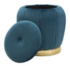 Puff/Contenitore Paris Ottanio/Gold cm Ø 43x43 (2)