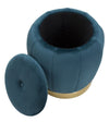 Puff/Contenitore Paris Ottanio/Gold cm Ø 43x43 (3)