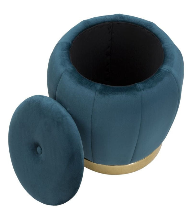 Puff/Contenitore Paris Ottanio/Gold cm Ø 43x43 (3)