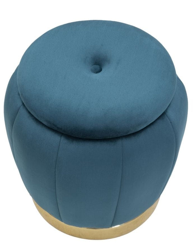 Puff/Contenitore Paris Ottanio/Gold cm Ø 43x43 (4)