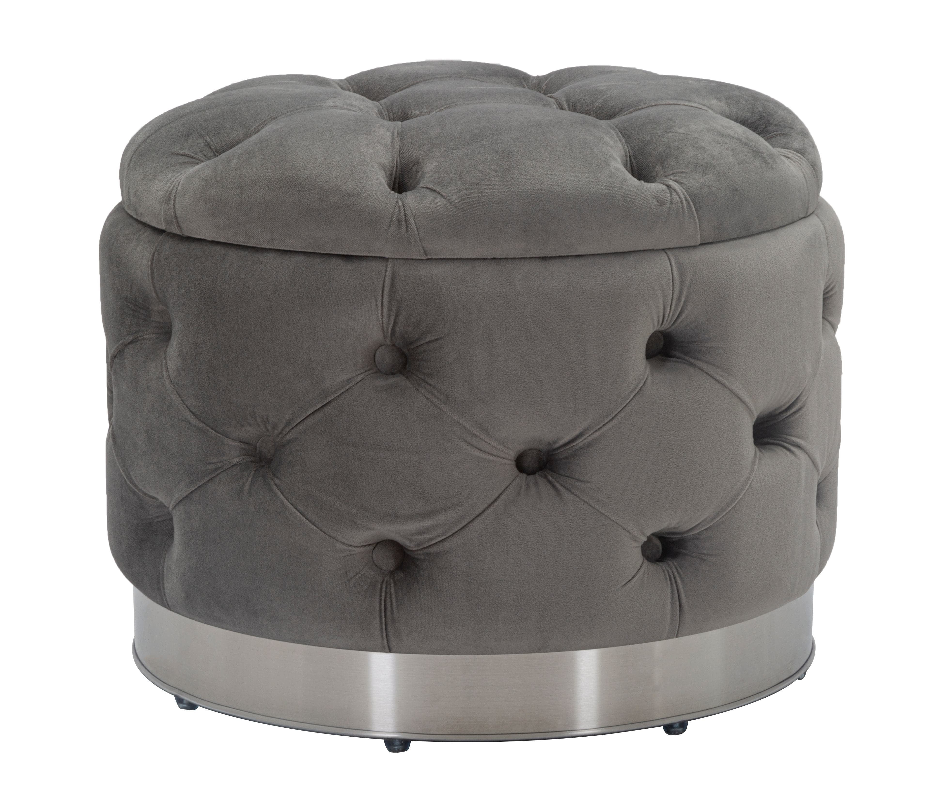 Puff Contenitore Rich Grigio cm Ø 55x42