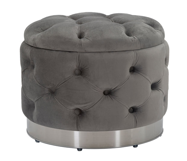 Puff Contenitore Rich Grigio cm Ø 55x42