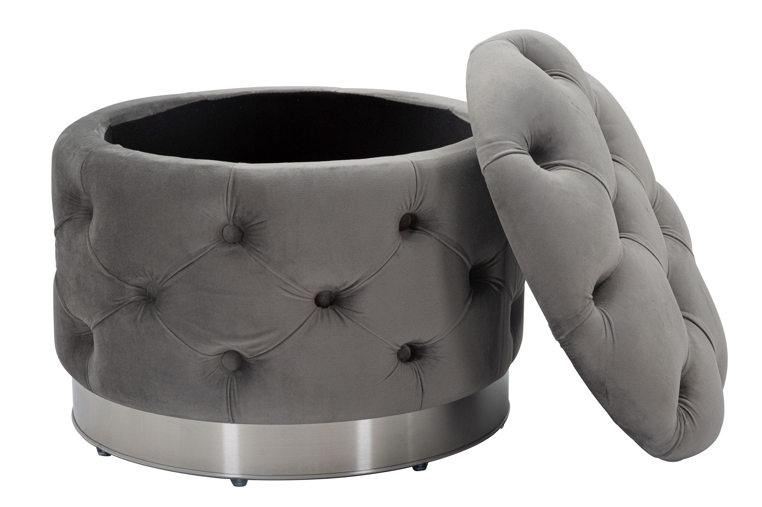 Puff Contenitore Rich Grigio cm Ø 55x42 (2)