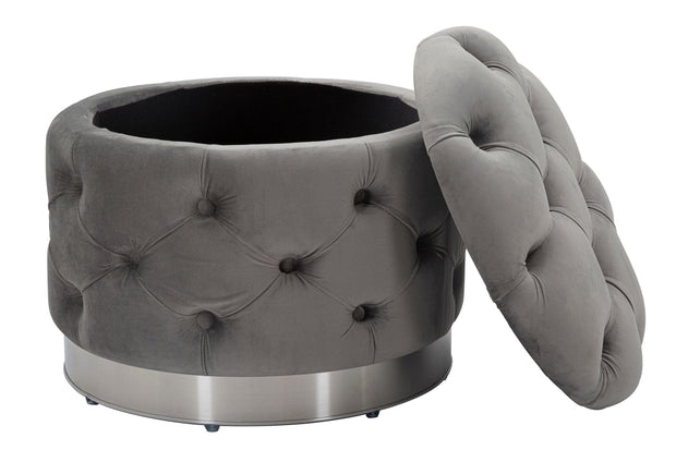 Puff Contenitore Rich Grigio cm Ø 55x42 (2)