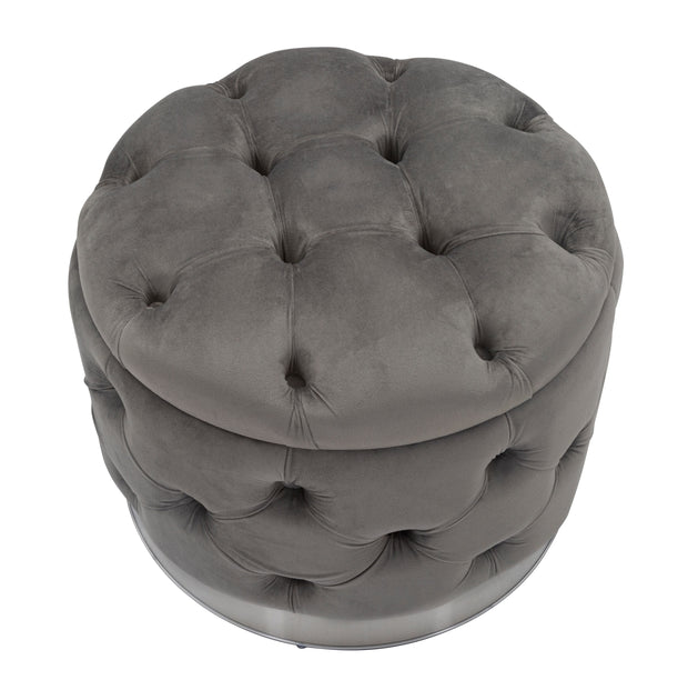 Puff Contenitore Rich Grigio cm Ø 55x42 (3)