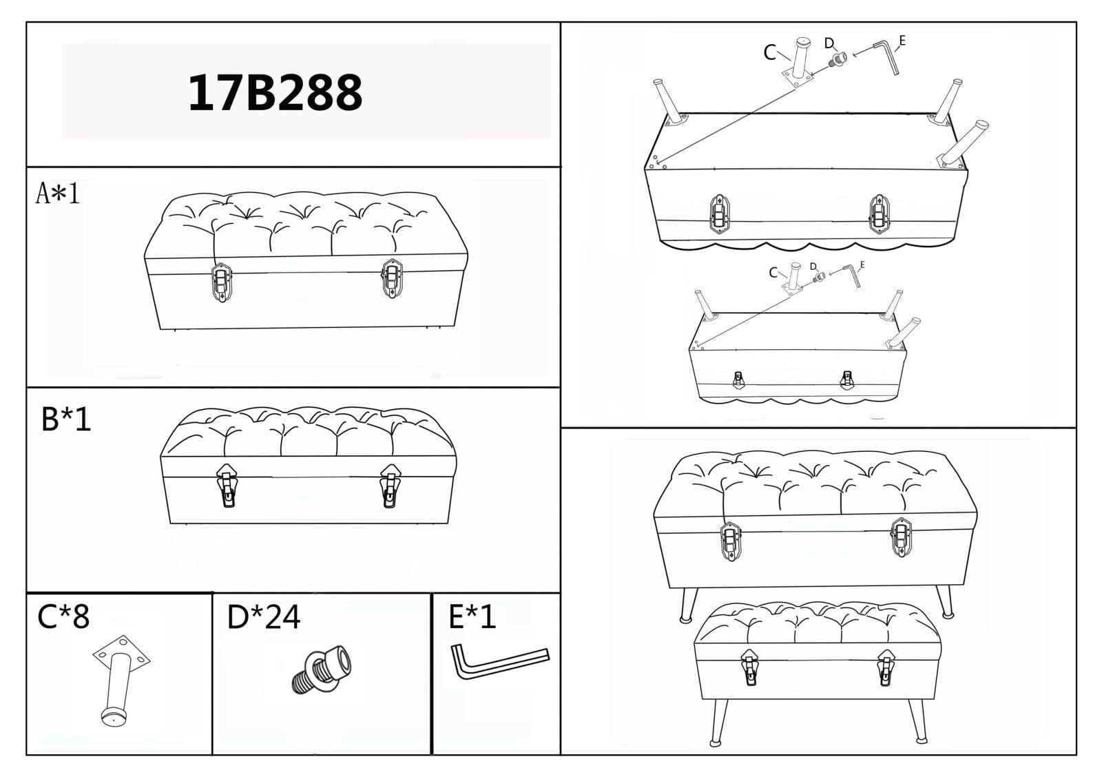 Puff/Contenitore Tirana Coppia cm 102x43,5x49,5 - 82x36x37 (13)